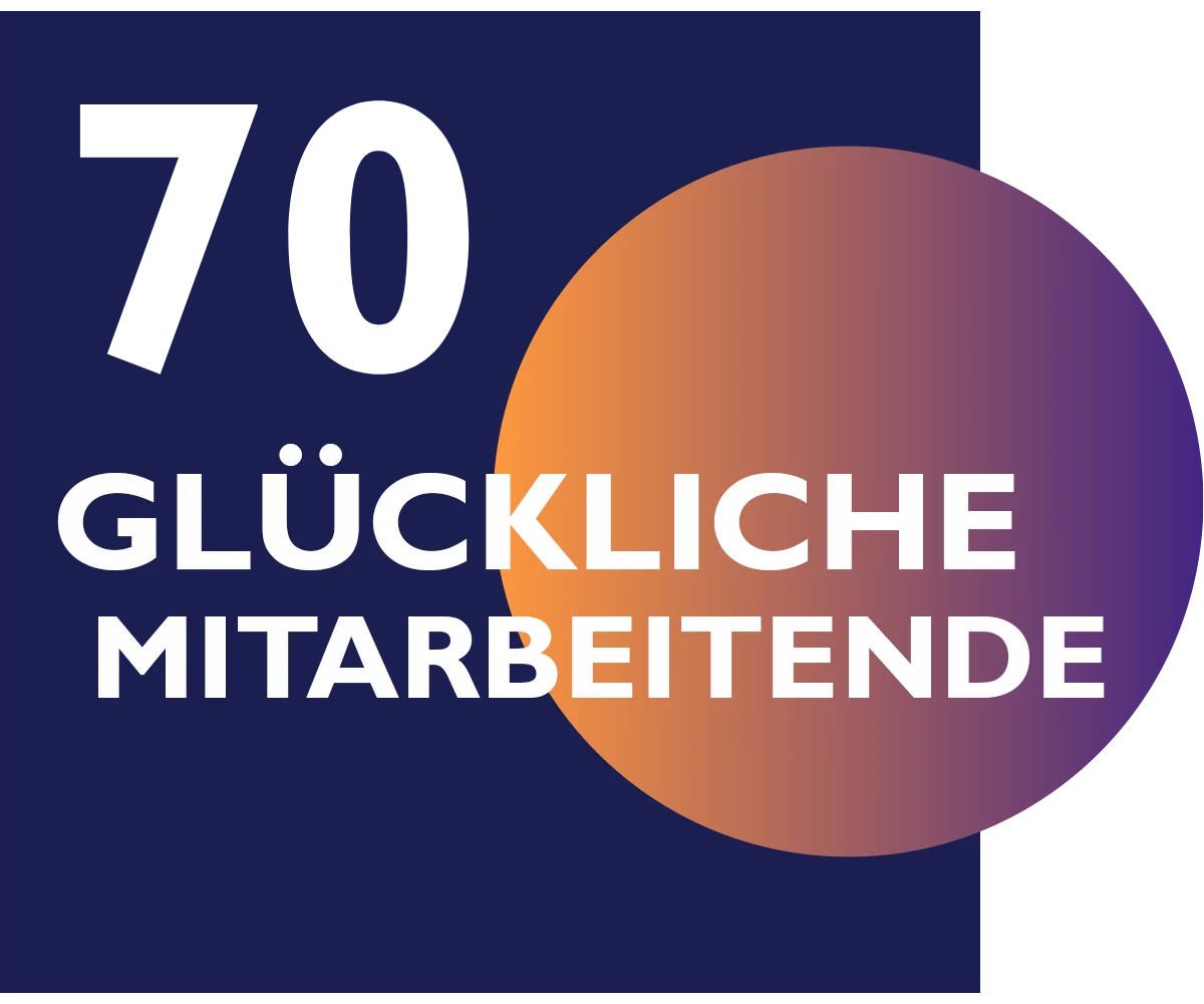 42 glückliche Mitarbeitende